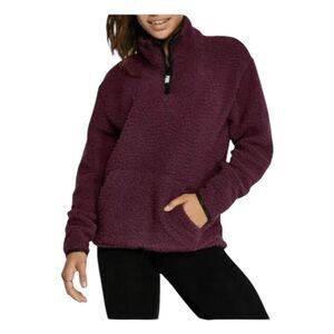 PINK Victoria's Secret Sherpa Fleece Quarter Zip Pullover Jacket XS